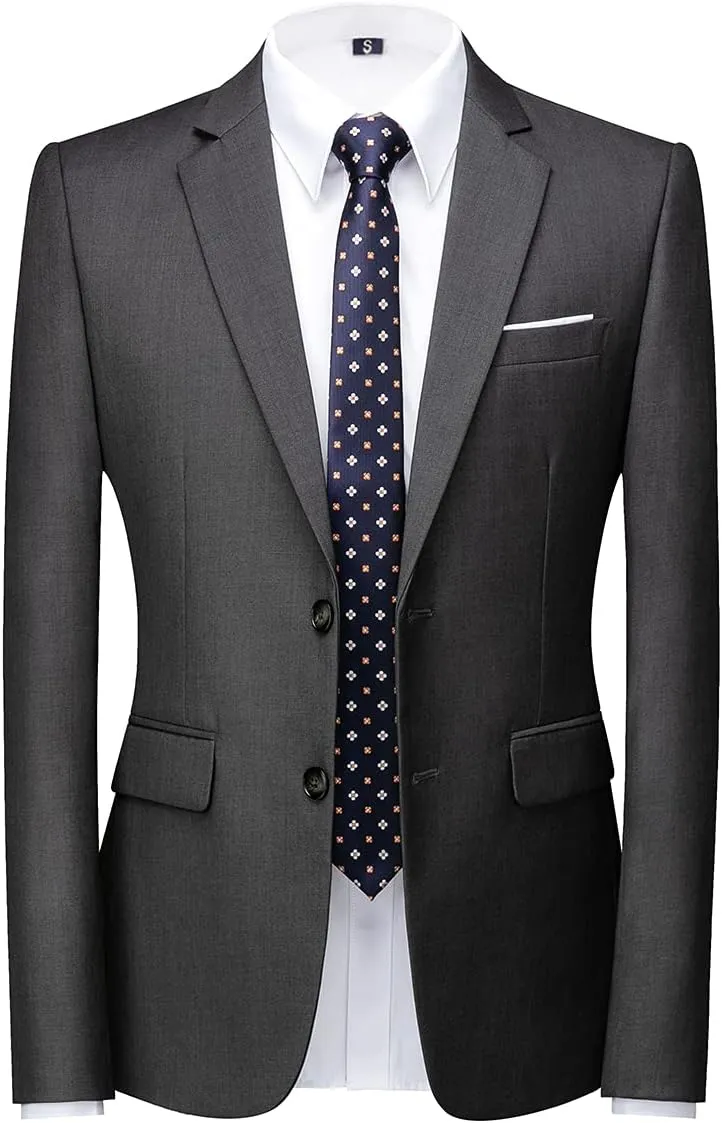 Mens 3 Piece Tuxedo Suits Slim Fit Casual Suit Blazer Two Button Wedding Prom Jackets Vest&Trousers