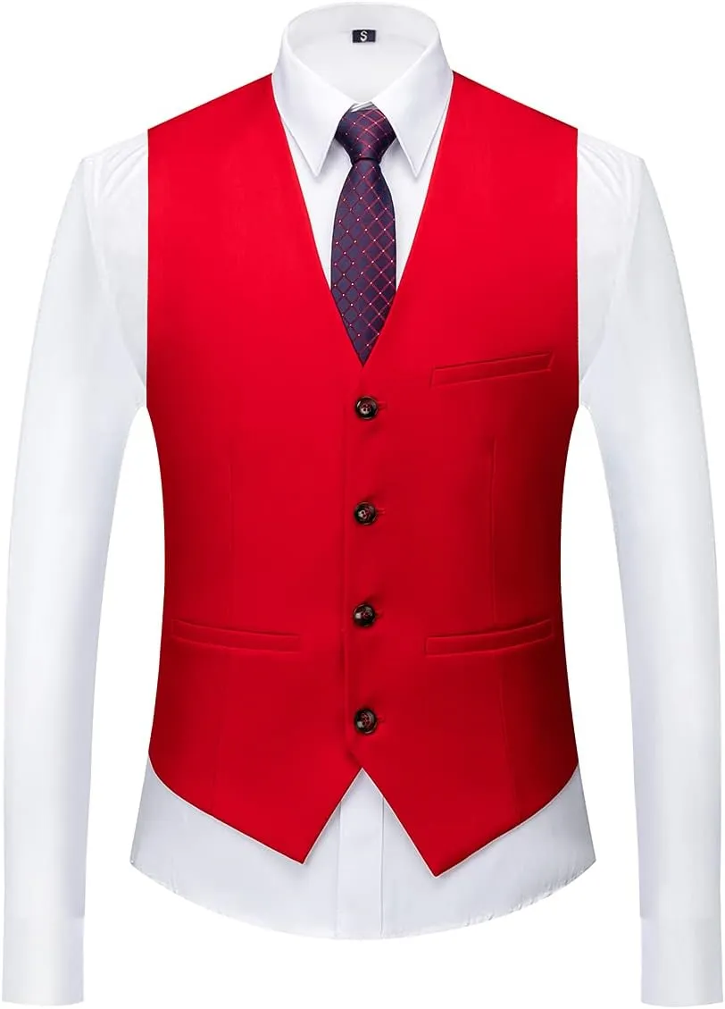 Mens 3 Piece Tuxedo Suits Slim Fit Casual Suit Blazer Two Button Wedding Prom Jackets Vest&Trousers