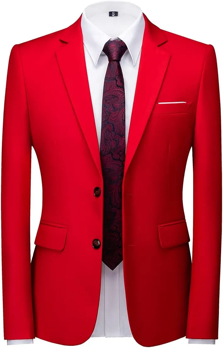 Mens 3 Piece Tuxedo Suits Slim Fit Casual Suit Blazer Two Button Wedding Prom Jackets Vest&Trousers