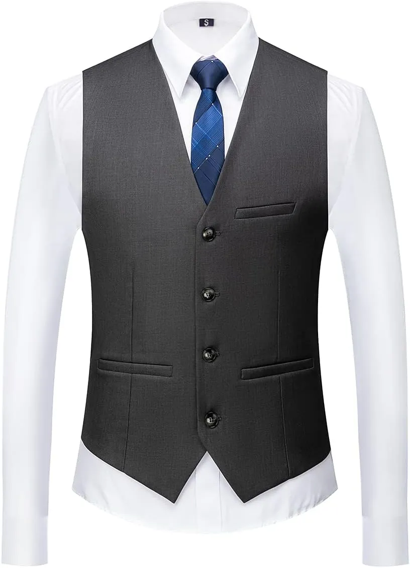 Mens 3 Piece Tuxedo Suits Slim Fit Casual Suit Blazer Two Button Wedding Prom Jackets Vest&Trousers