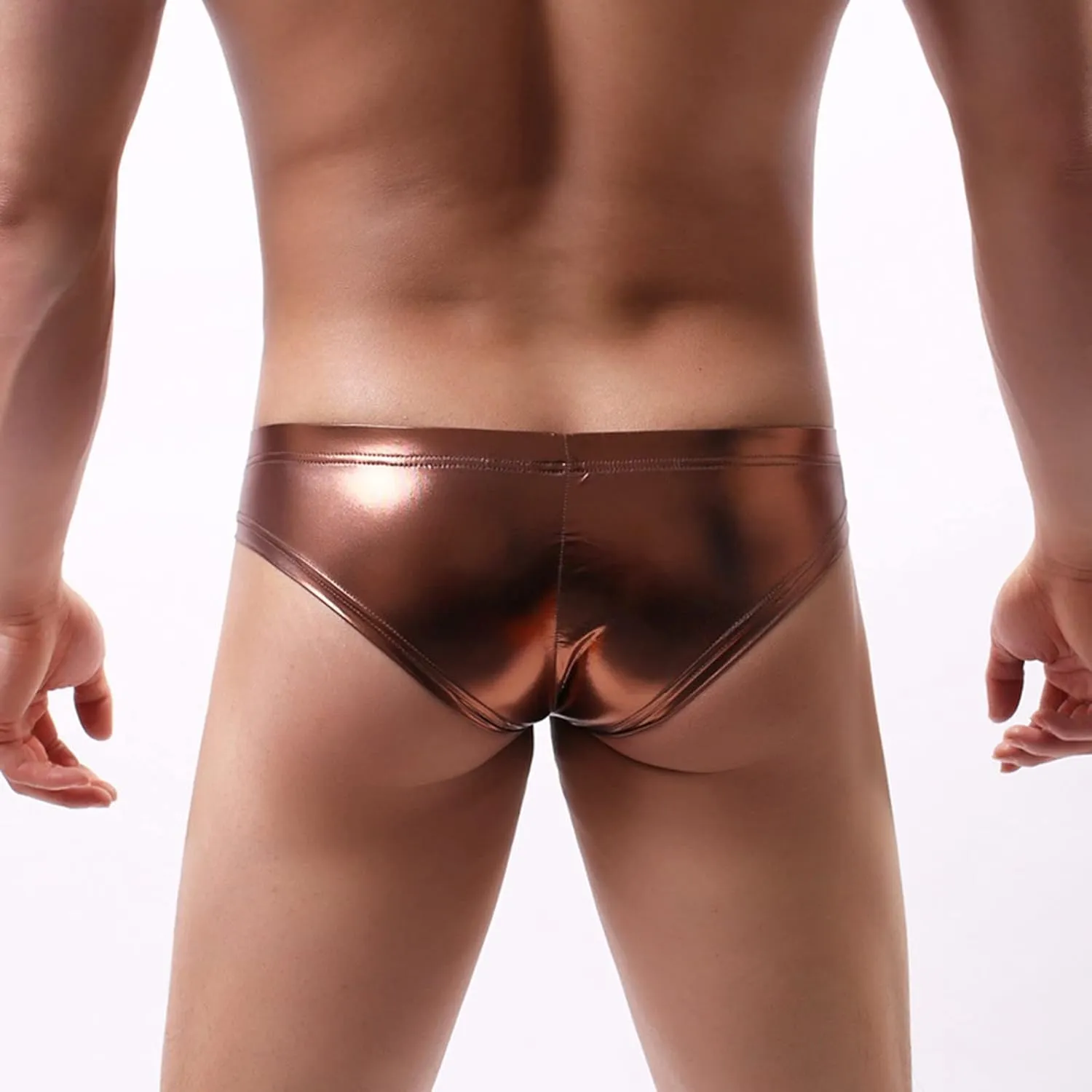 Mens Boxer Briefs Men's Fashion Underpants Leather Wrinkled Undewear Pant Small Boxer Briefs With Bronzing