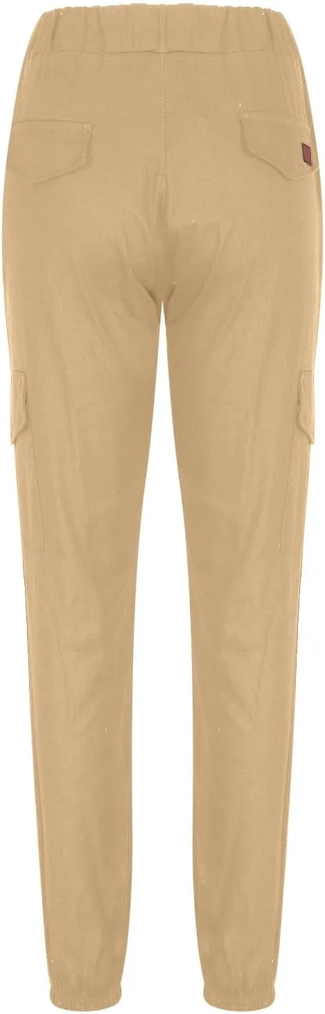 Mens Cargo Pants Slim Fit Drawstring Stretch Joggers Tapered Causal Fashion Solid Athletic Sweatpants Fall Trousers