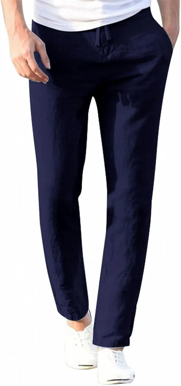 Mens Casual Chino Pants Flat Front Regular Fit Business Work Trousers Slim Fit Straight Leg Smart Dress Pants Big&Tall