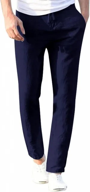 Mens Casual Chino Pants Flat Front Regular Fit Business Work Trousers Slim Fit Straight Leg Smart Dress Pants Big&Tall