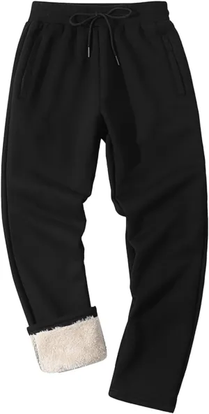 Mens Casual Cotton Sweatpants Breathable Comfy Joggers Sports Pants Fall Winter Long Trousers with Pockets