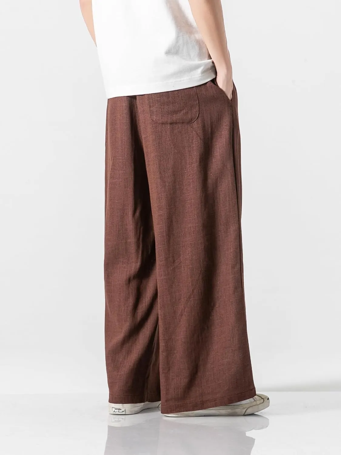 Men's Casual Loose Wide Leg Harem Pant Japanese Harajuku Kimono Trousers