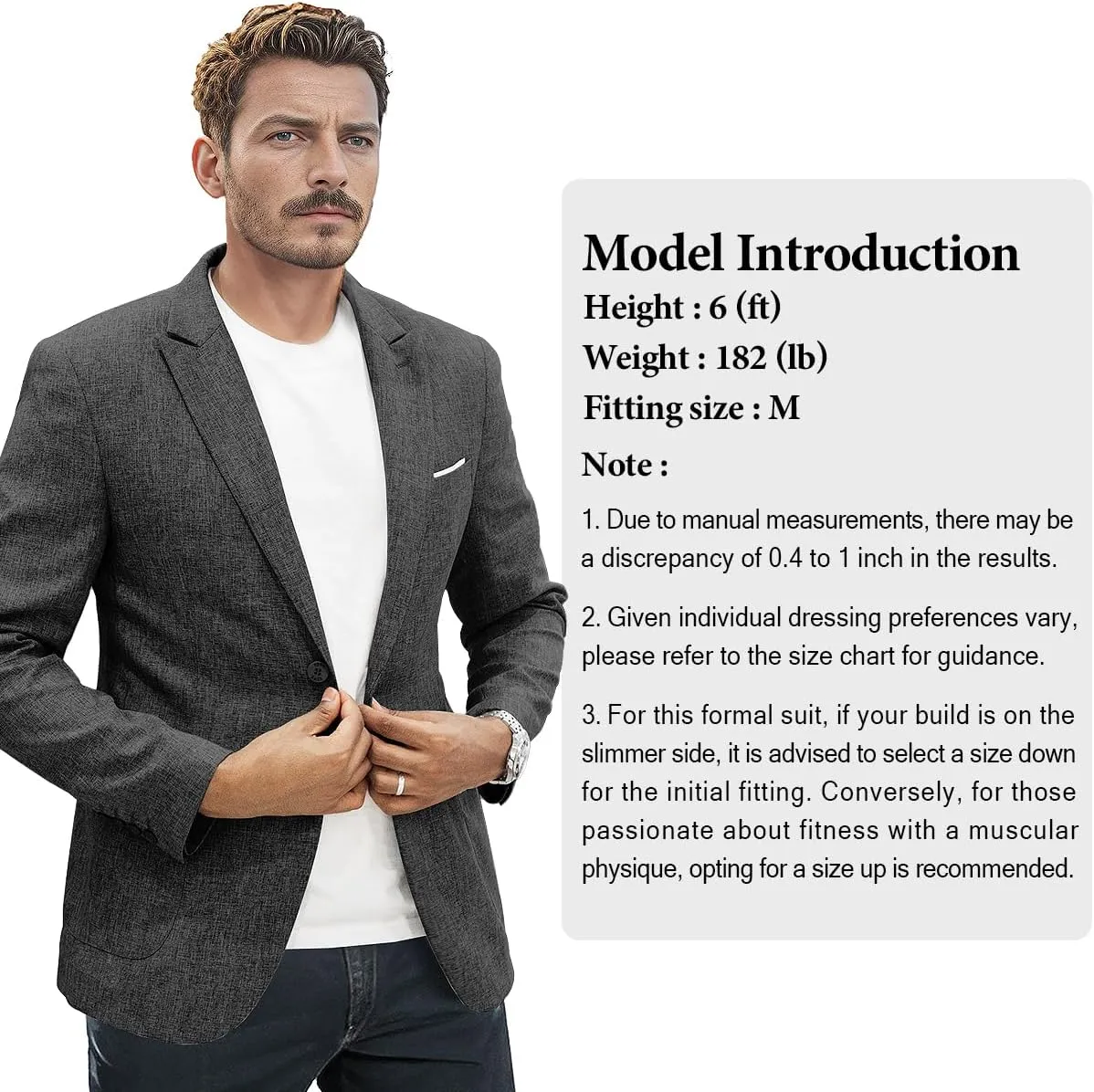 Men's Causal Suit Blazer Slim Fit Sport Jackets for Men Two Button Business Wedding Party Banquet