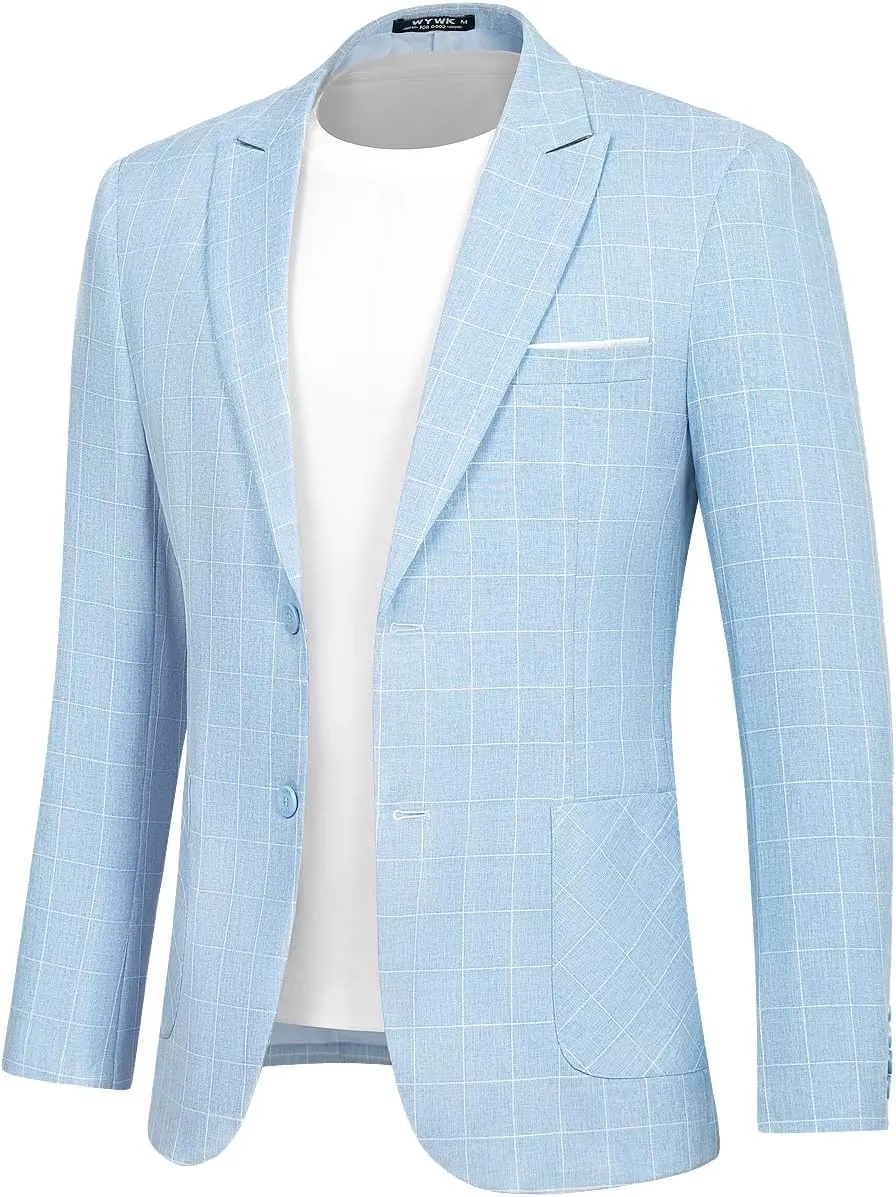 Men's Causal Suit Blazer Slim Fit Sport Jackets for Men Two Button Business Wedding Party Banquet