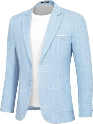 Men's Causal Suit Blazer Slim Fit Sport Jackets for Men Two Button Business Wedding Party Banquet