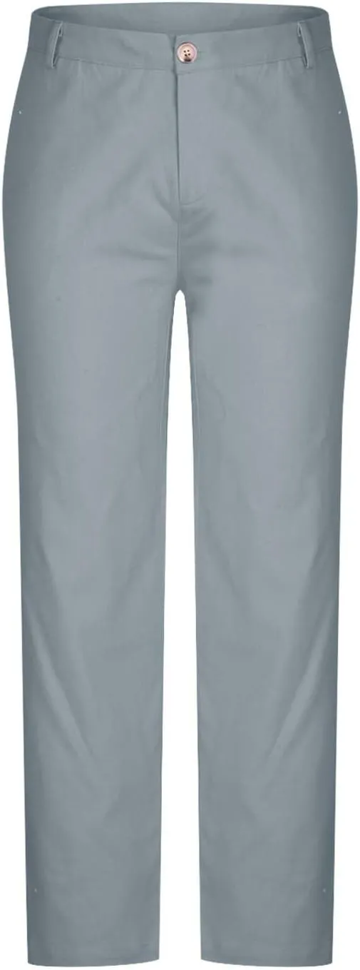 Men's Cotton Linen Dress Pants Casual Lightweight Flat-Front Stretch Chino Pants Business Slim Fit Trousers for Men