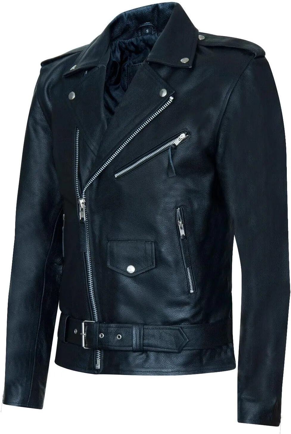 Mens Fringe Hide Leather Brando Tasseled Motorcycle Jacket Retro Biker