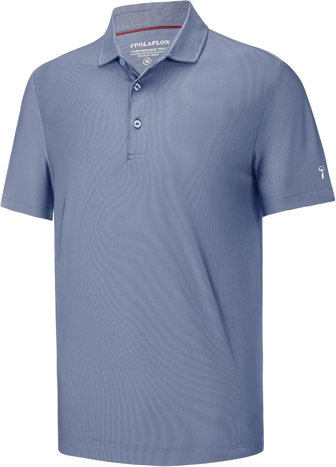 Mens Golf Shirt Moisture Wicking Dry Fit Print Performance Short Sleeve Polo Shirts for Men