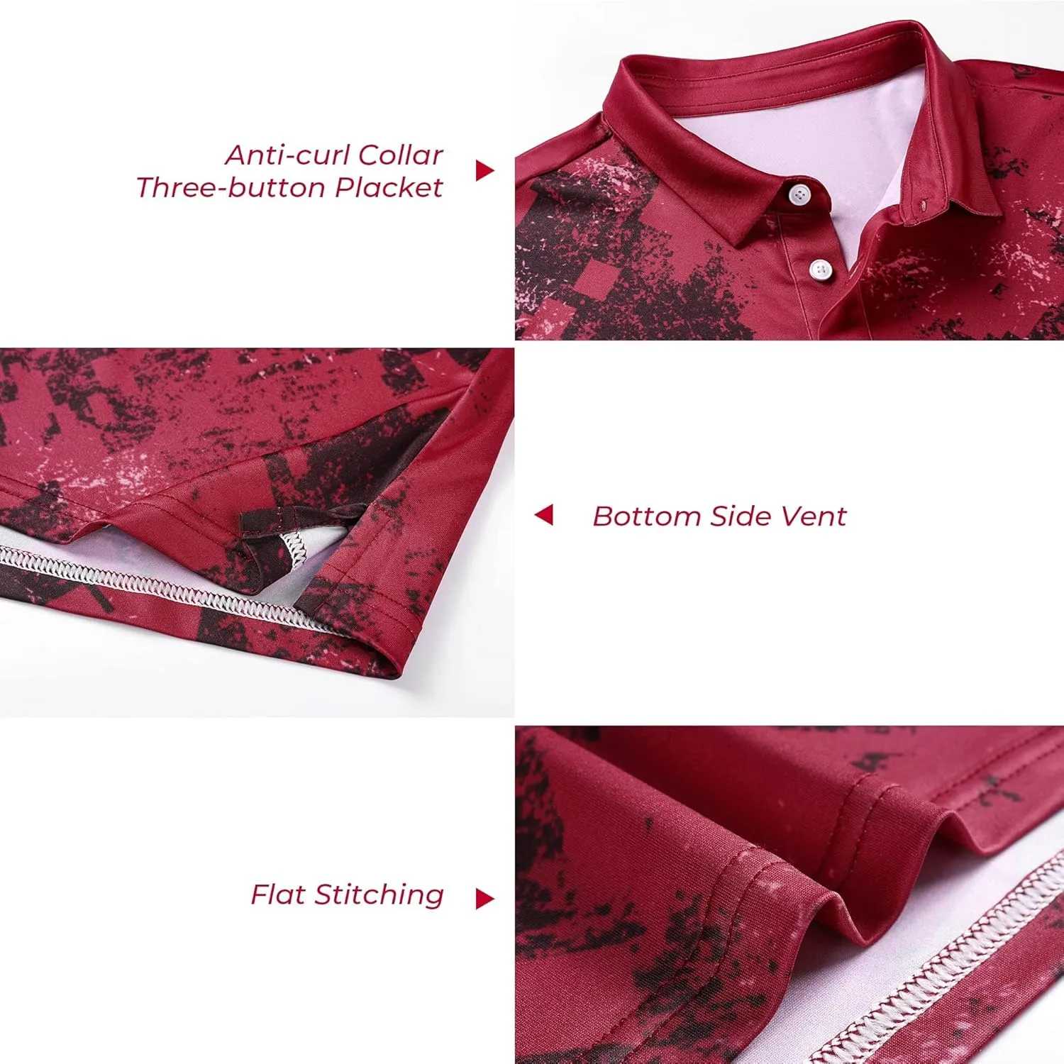Men's Golf Shirts-Moisture Wicking Dry Fit Performance Recycled Polo Short Sleeve for Bussiness Casual Tennis