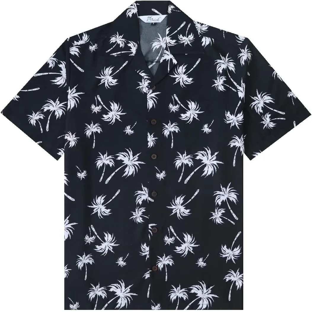 Men's Hawaiian Shirt Short Sleeve Summer Button Down Beach Dress Aloha Shirts