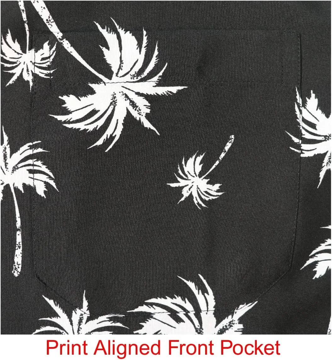 Men's Hawaiian Shirt Short Sleeve Summer Button Down Beach Dress Aloha Shirts