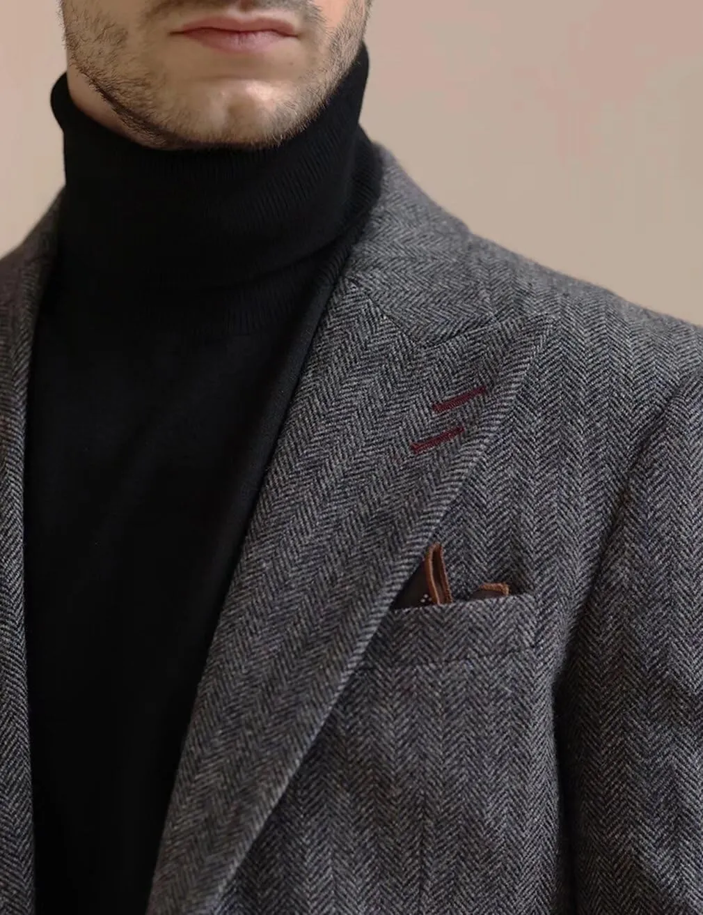 Men's Herringbone Casual Blazer Elbow Patch Fashion Sport Coats Single Breasted Formal Jacket Coat