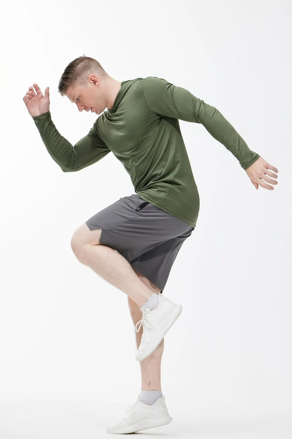 Men's Lightweight Hoodies 4 Pack Long Sleeve Athletic Shirts for Mens Running Workout Swim T-Shirt