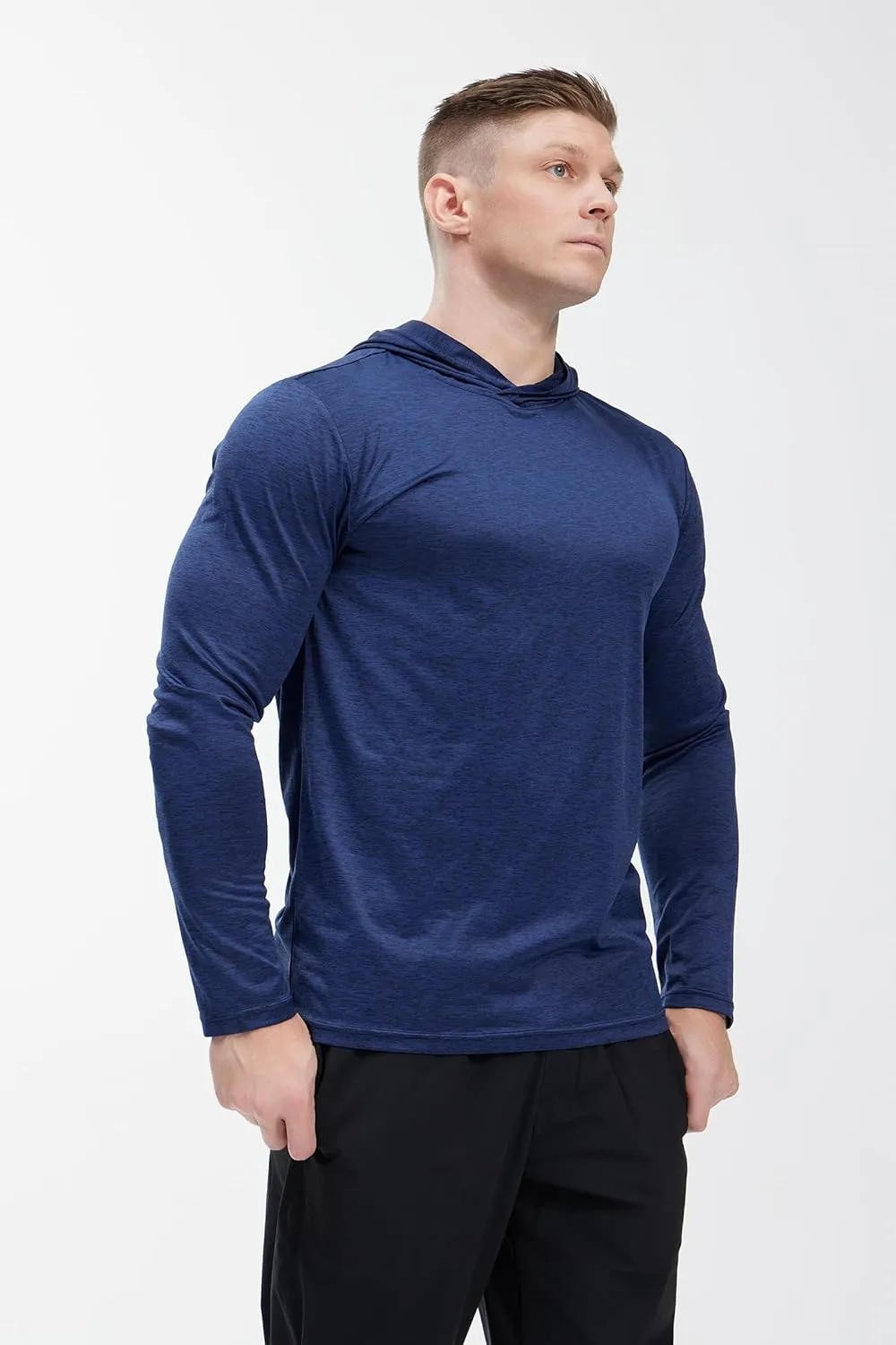 Men's Lightweight Hoodies 4 Pack Long Sleeve Athletic Shirts for Mens Running Workout Swim T-Shirt