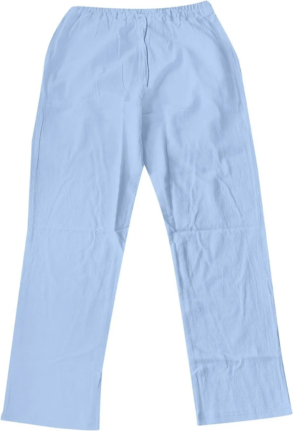 Men's Linen Pants Wide Straight Leg Joggers Regular Fit Pants Outdoor Hiking Trousers Summer Beach Yoga Pant