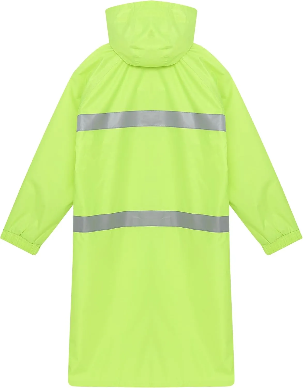 Mens Long Rain Coats Hooded Raincoats Safety Rainwear for Waterproof Work Rain Jacket Poncho