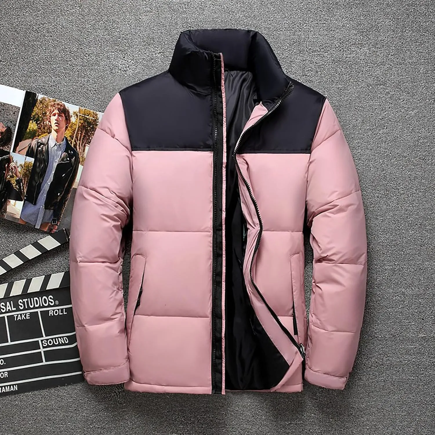 Men's Loose Plus Size Winter Fashionable Daily Retro Casual Warm Hooded Down Jacket Lined Winter Coats Men