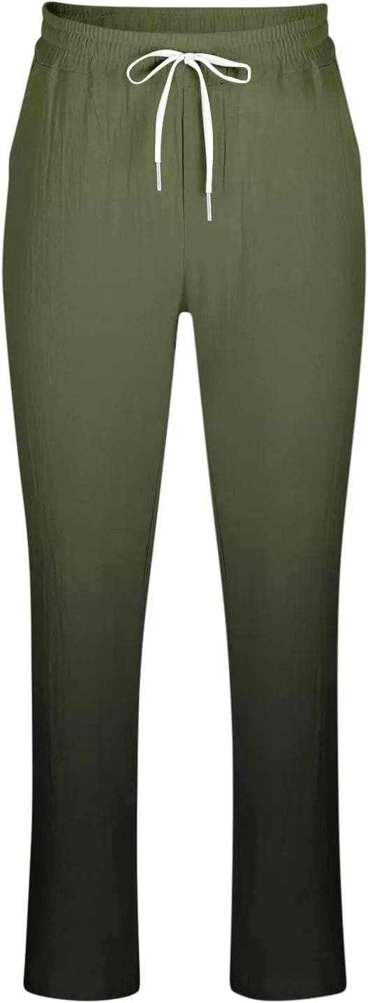 Mens Ombr Gradient Jogger Pants with Drawstring Elastic Relax Casual Sweatpants for Men Side Pockets Lounge Travel