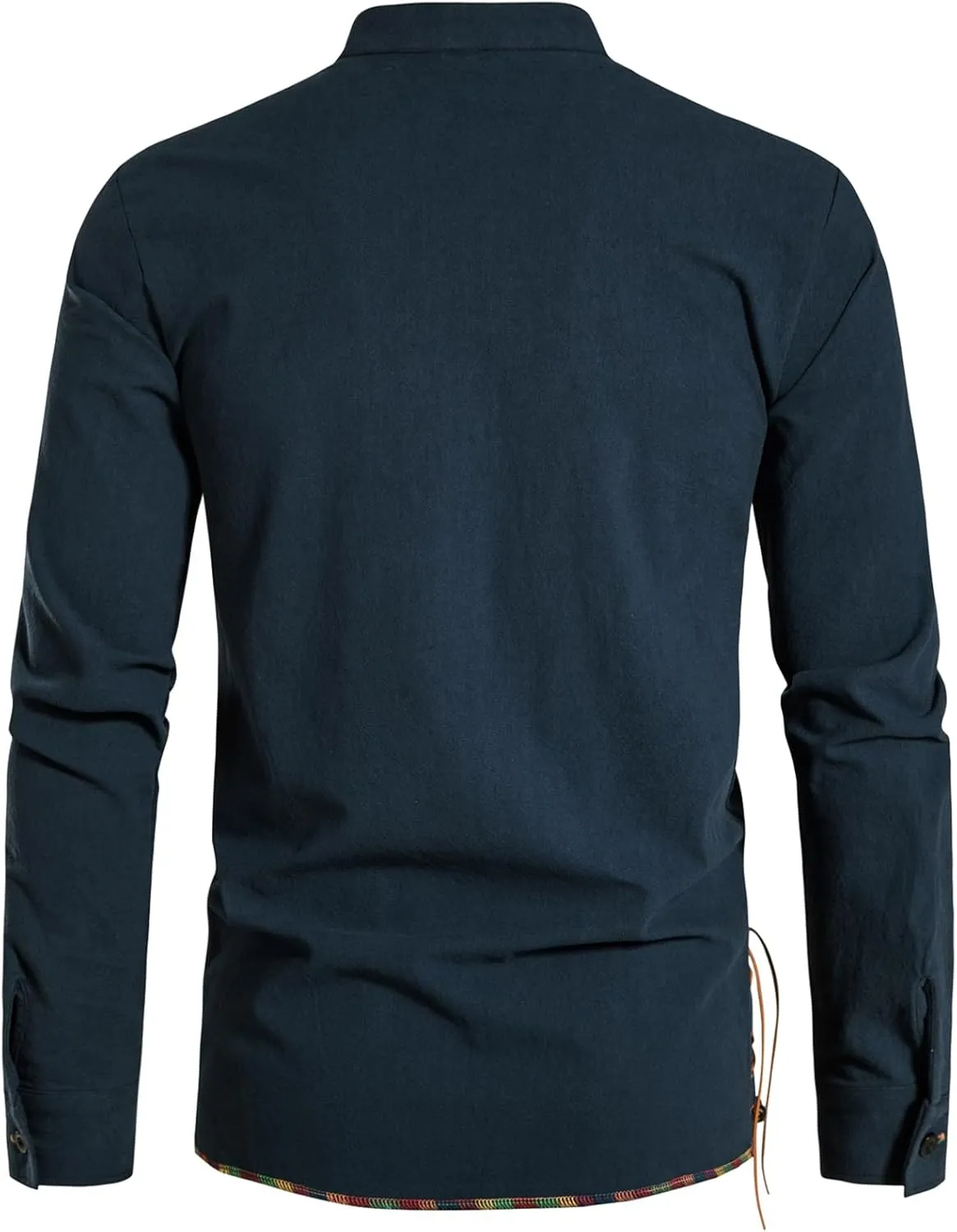 Men's Pure Cotton Retro Lace Up Shirts for Renaissance Pirate Viking Medieval