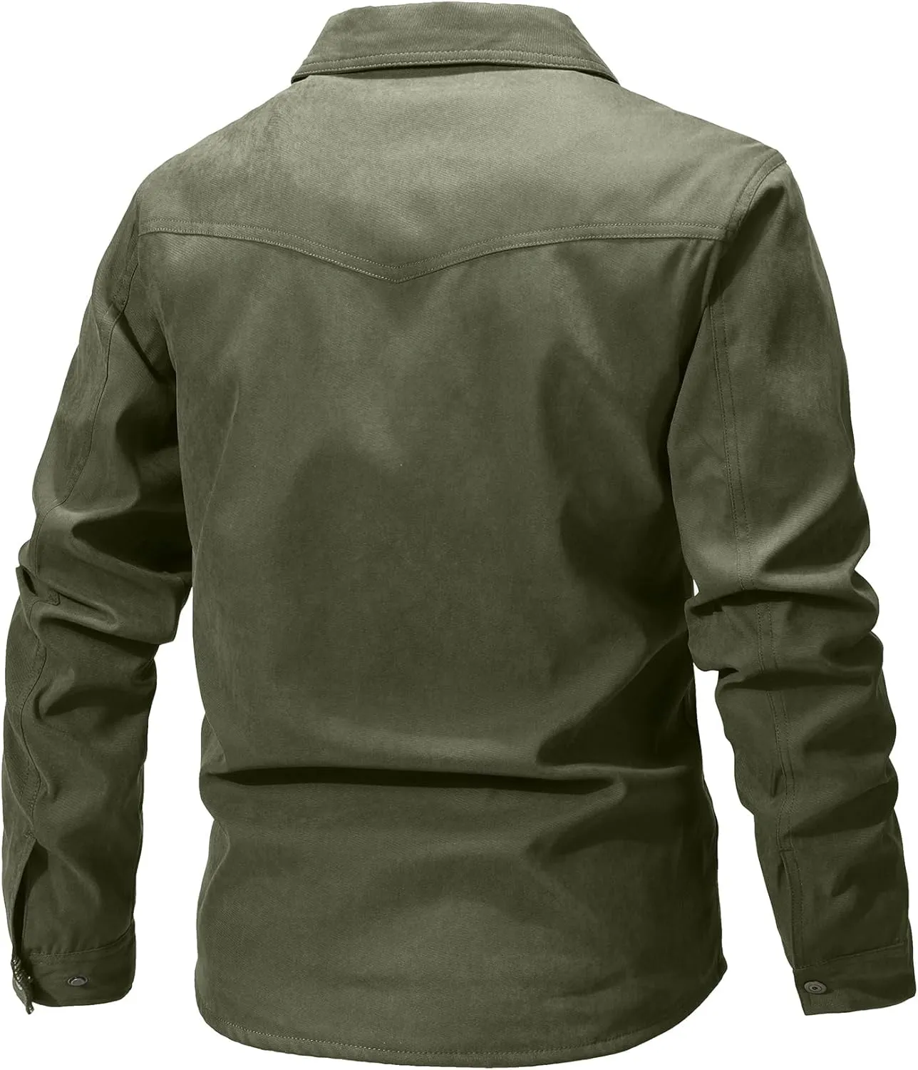Men's Shirt Jacket Shacket with Flannel Lined Casual Snap Button Overshirt Western Cowboy Jackets Fall Clothing
