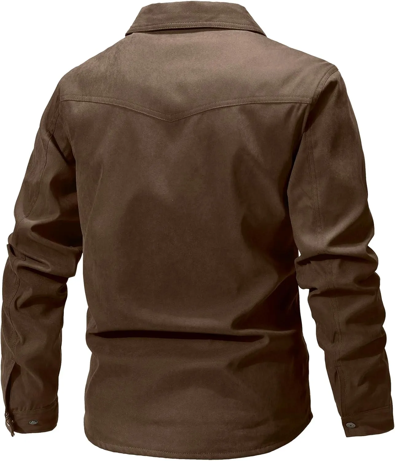 Men's Shirt Jacket Shacket with Flannel Lined Casual Snap Button Overshirt Western Cowboy Jackets Fall Clothing