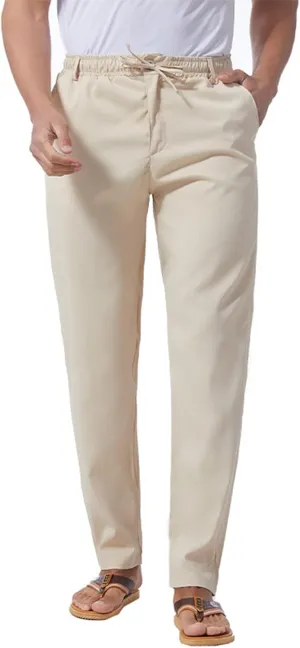 Mens Slim Fit Dress Pants Cotton Twill Casual Stretch Relaxed Fit Chino Pants Drawstring Expandable Waist Suit Pant
