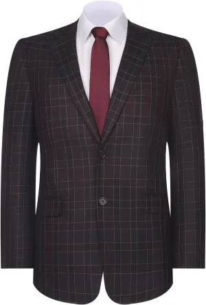 Men's Sports Coat Stylish Classic Fit Plaid Blazer 2 Button Single Breasted Spots Jacket for Casual Wear