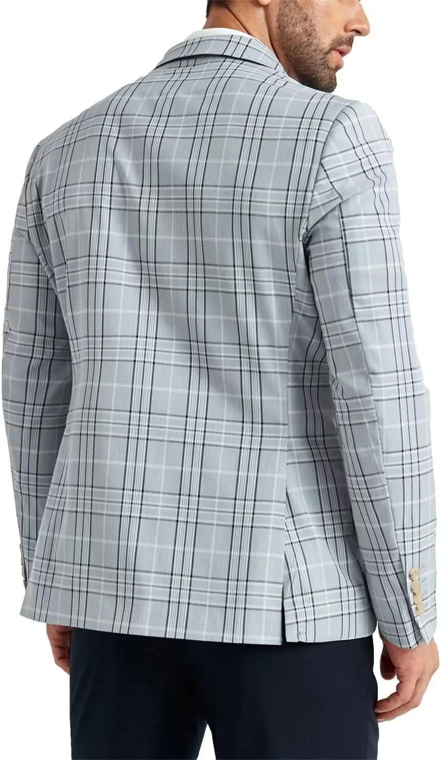 Men's Suit Jacket Blazer Casual Plaid Stripe Slim Fit Sport Coats Blazers Double Breasted Mens Tuxedos Jackets