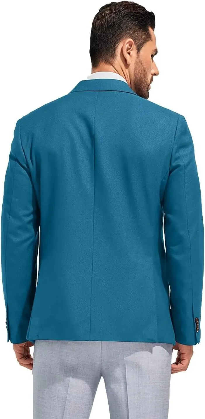 Men's Suits Slim Fit Casual Knit Blazer Sport Coats Suits Jacket Lightweight Wedding Business Party Two Buttons Men Blazer