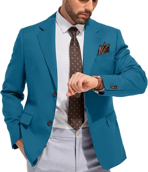 Men's Suits Slim Fit Casual Knit Blazer Sport Coats Suits Jacket Lightweight Wedding Business Party Two Buttons Men Blazer
