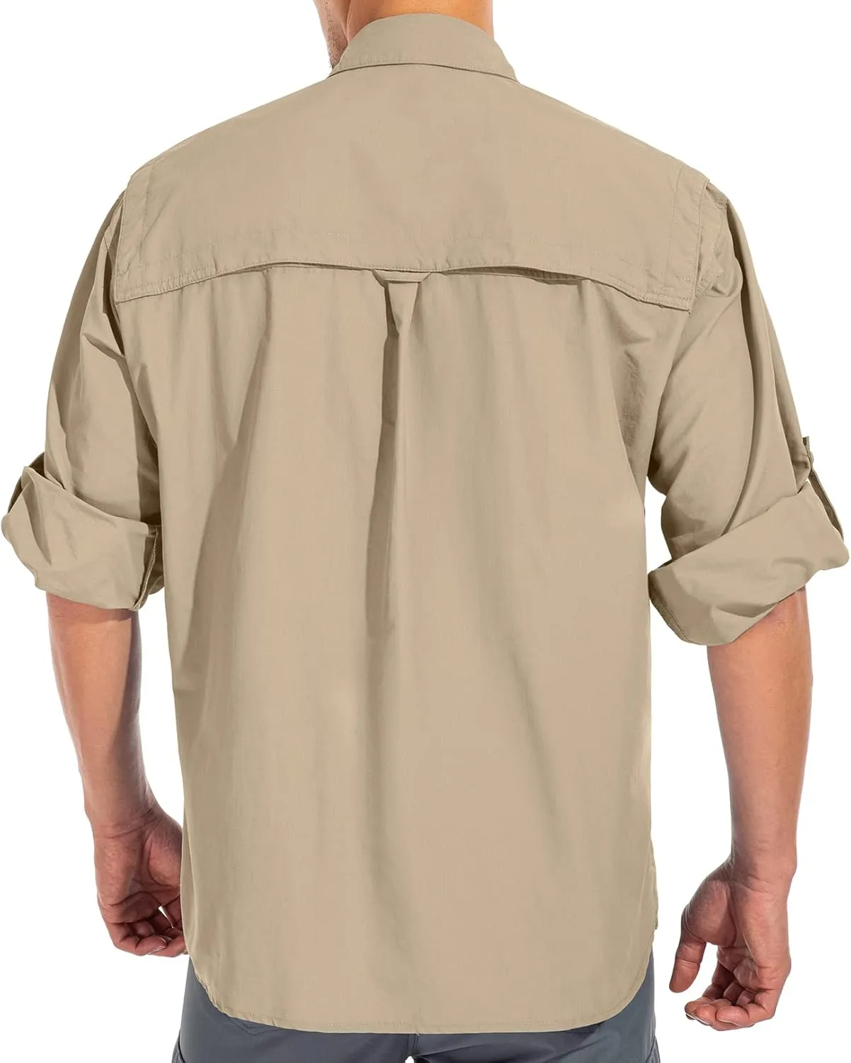 Men's Sun Protection Hiking Fishing Safari Shirt Long Sleeve Outdoor Cool Quick Dry Cargo Shirts