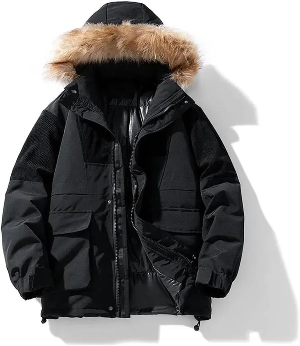 Men's Winter Coats Cotton Padded Jacket Casual Sports Hooded Warm Thick Parkas Jacket
