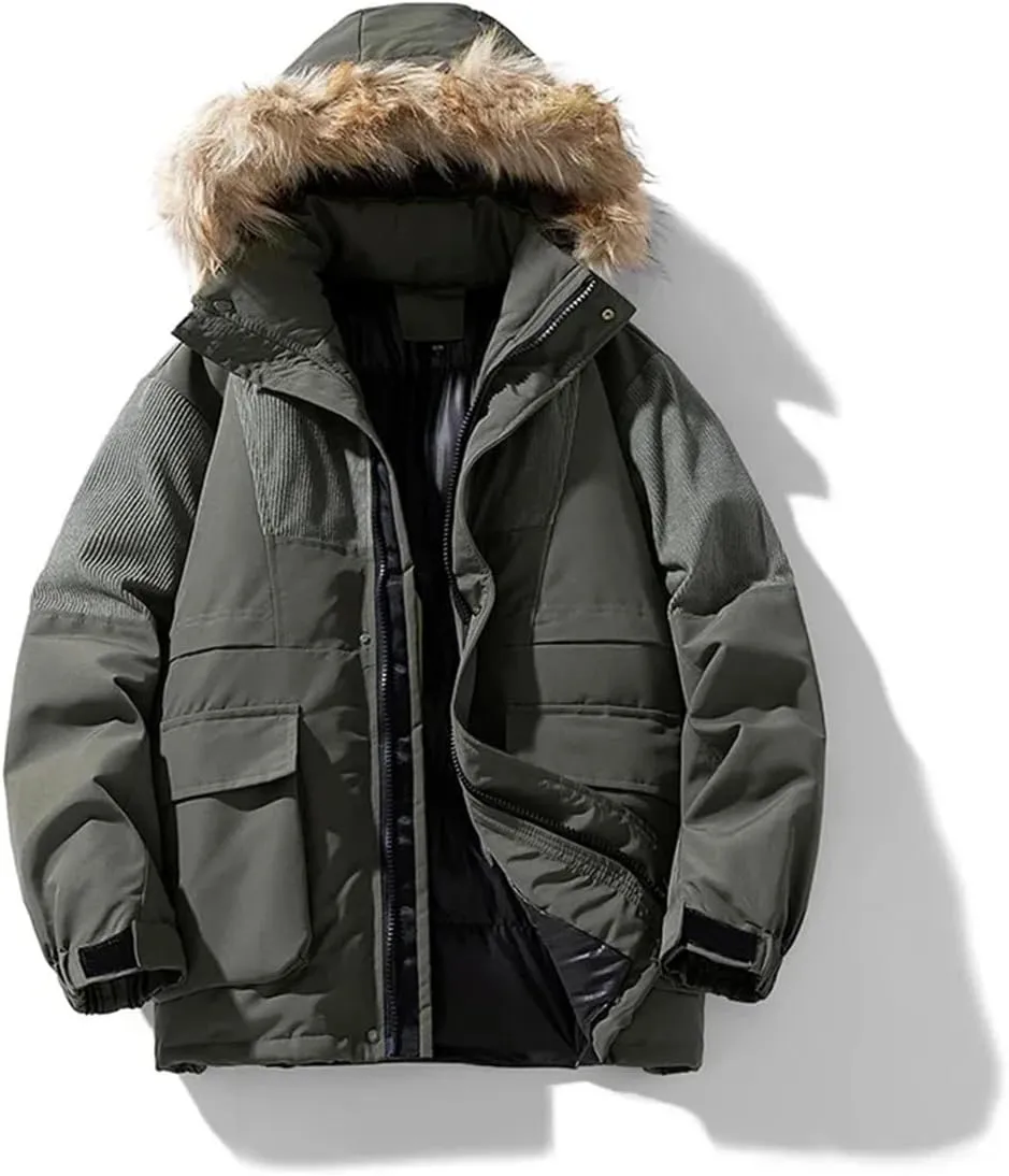 Men's Winter Coats Cotton Padded Jacket Casual Sports Hooded Warm Thick Parkas Jacket