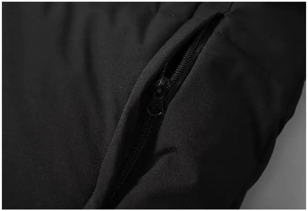 Men's Winter Long Down Coats Hooded Casual Thicker Warm Puffer Jackets Quilted Padded Cotton Parkas