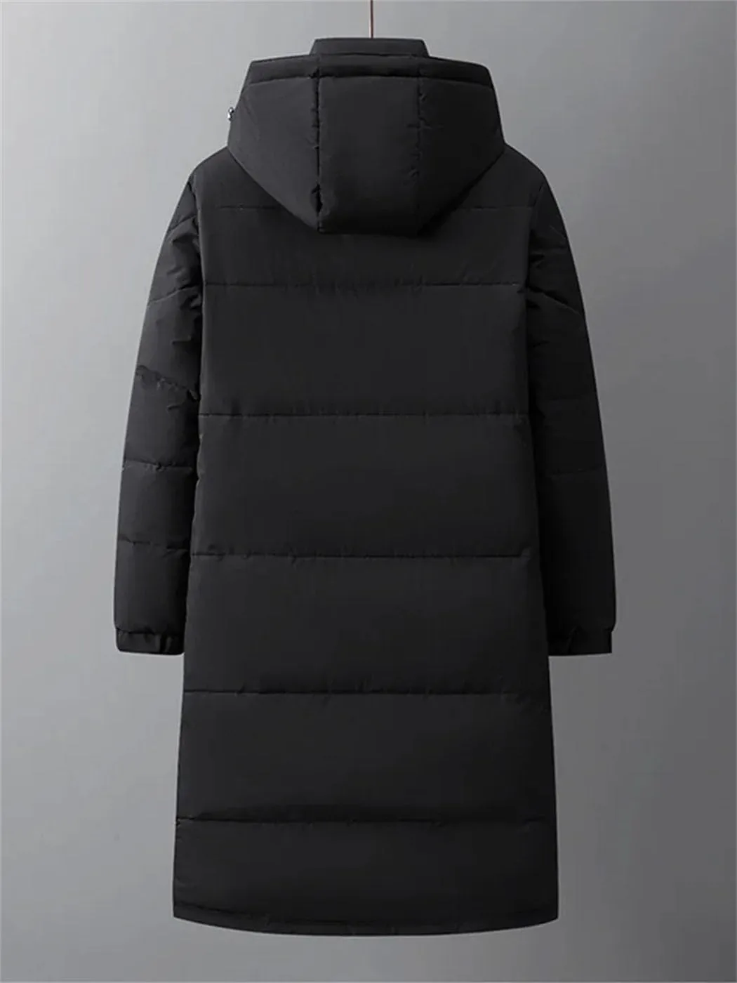 Men's Winter Long Down Coats Hooded Casual Thicker Warm Puffer Jackets Quilted Padded Cotton Parkas