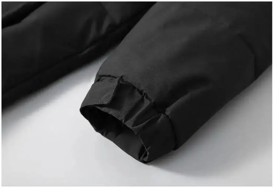 Men's Winter Long Down Coats Hooded Casual Thicker Warm Puffer Jackets Quilted Padded Cotton Parkas