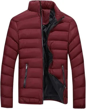 Men's Winter Warm Cotton Jacket, Stand-up Collar, Short Thick Winter Coat,Down Jacket, Thick Cotton-padded Jacket