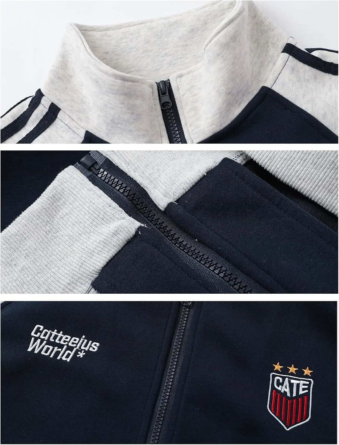 Men's Women's Oversized Zip Up Color Block Mock Neck Hoodies Sweatshirt Letter Graphic Varsity Jacket