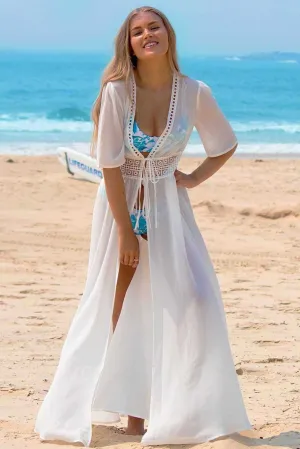 MILKY WHITE BEACH LONG DRESS COVER UP