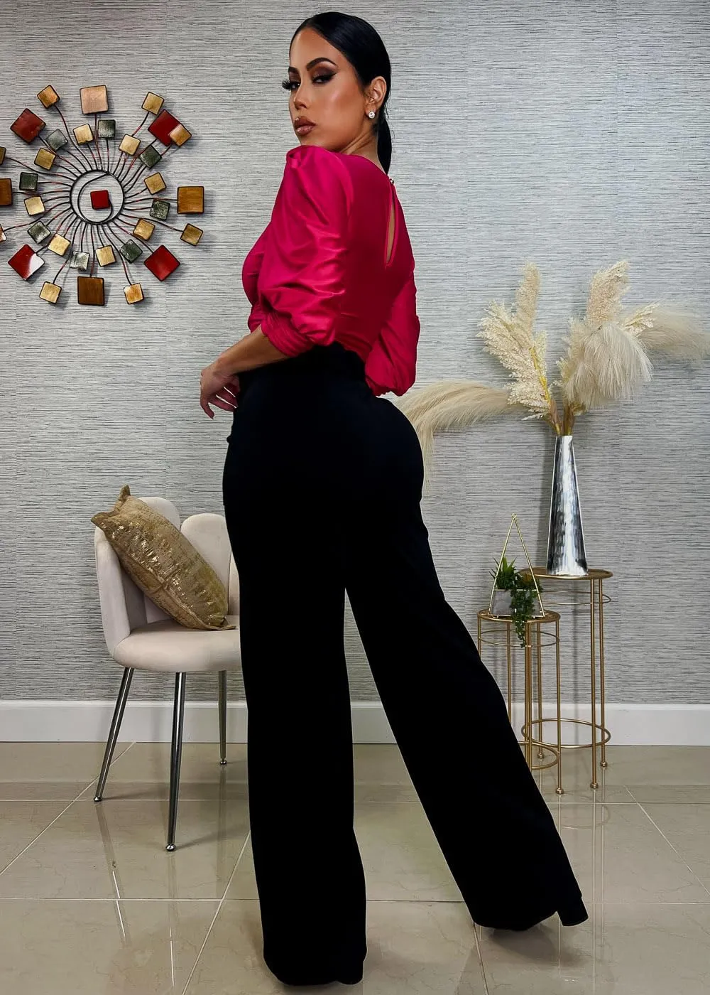 Moda Xpress Women's Stretch High Waisted Dress Pants for Work, Straight, Wide, Skinny Leg Business Office Casual Pants 40609N