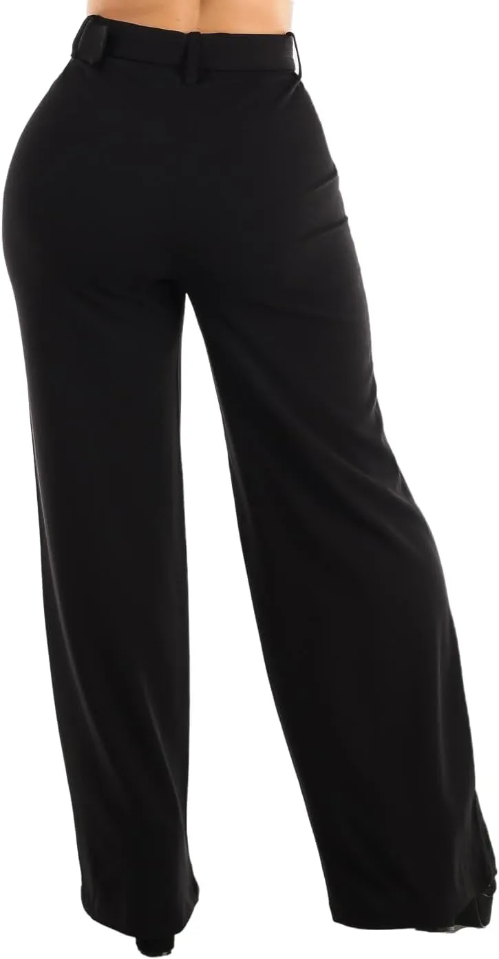 Moda Xpress Women's Stretch High Waisted Dress Pants for Work, Straight, Wide, Skinny Leg Business Office Casual Pants 40609N