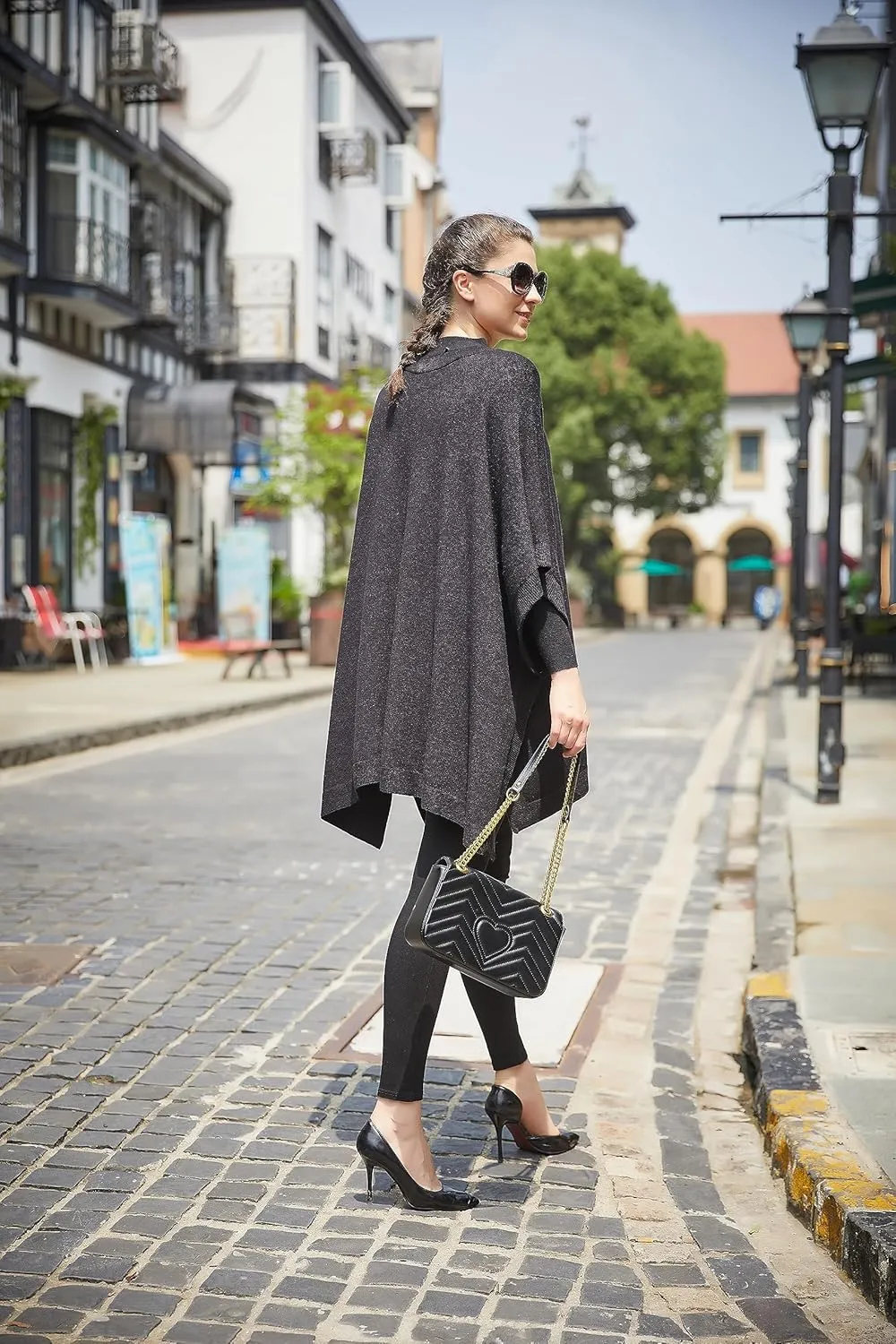 Modena Women's ExtraSoft Fine Knit Pullover Poncho. Sleeveless, Open Sides. V Neck Easy On and Off.
