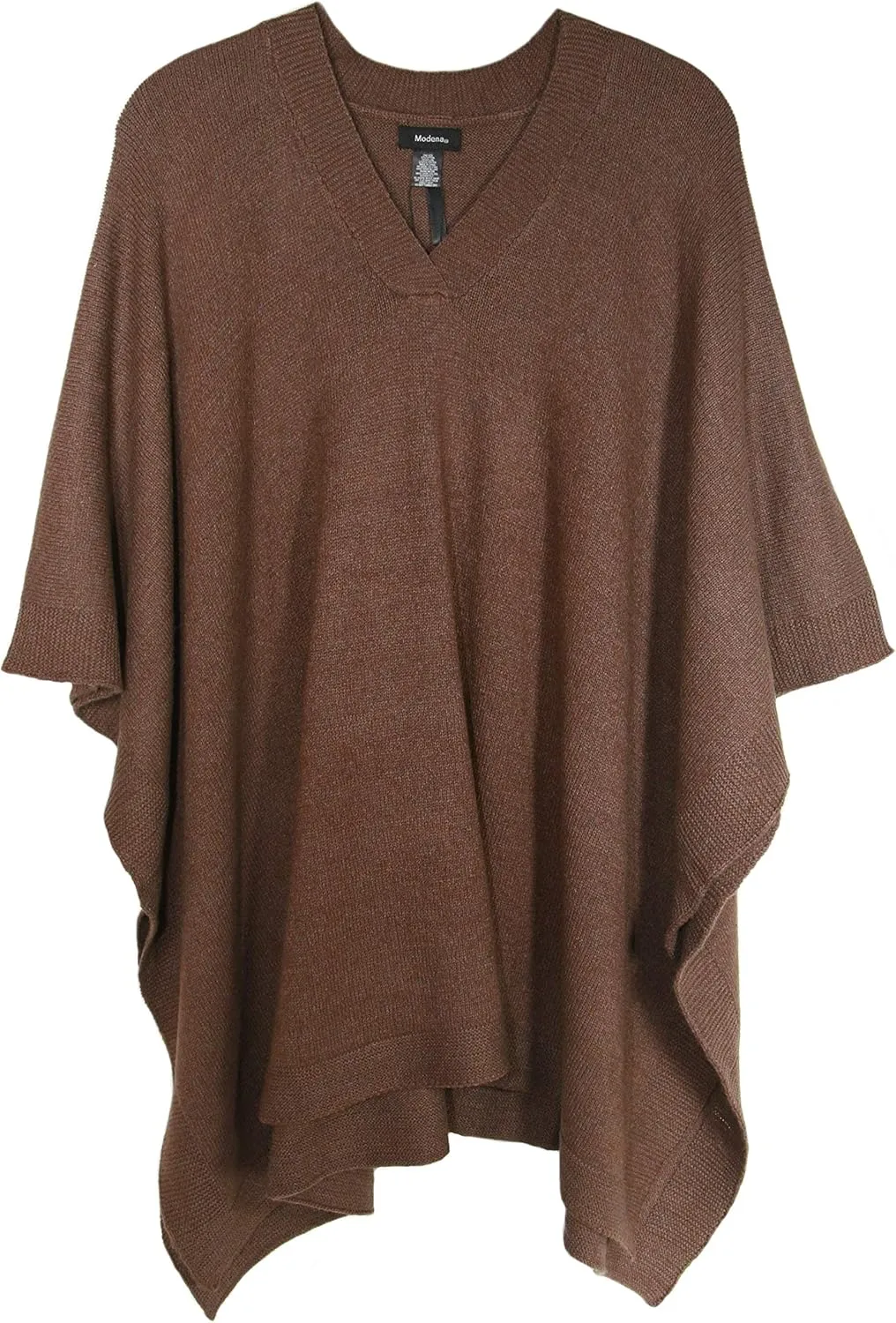 Modena Women's ExtraSoft Fine Knit Pullover Poncho. Sleeveless, Open Sides. V Neck Easy On and Off.