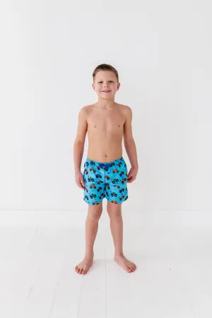 Monster Truck Boys Swim Trunks