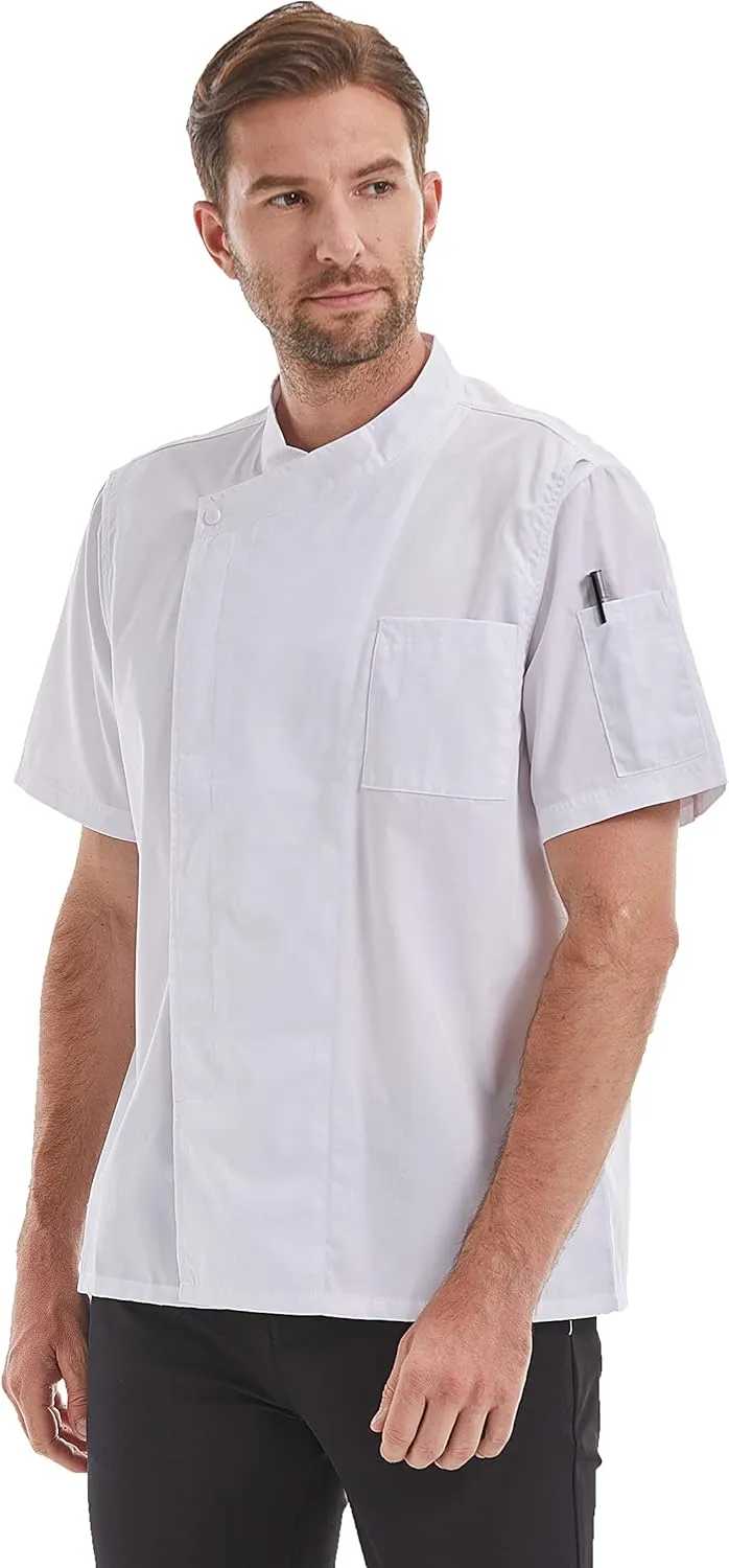 Nanxson Men's Chef Coat Jackets Short Sheeve Restaurant Summer Jacket Kitchen Food Service Work CFM0066