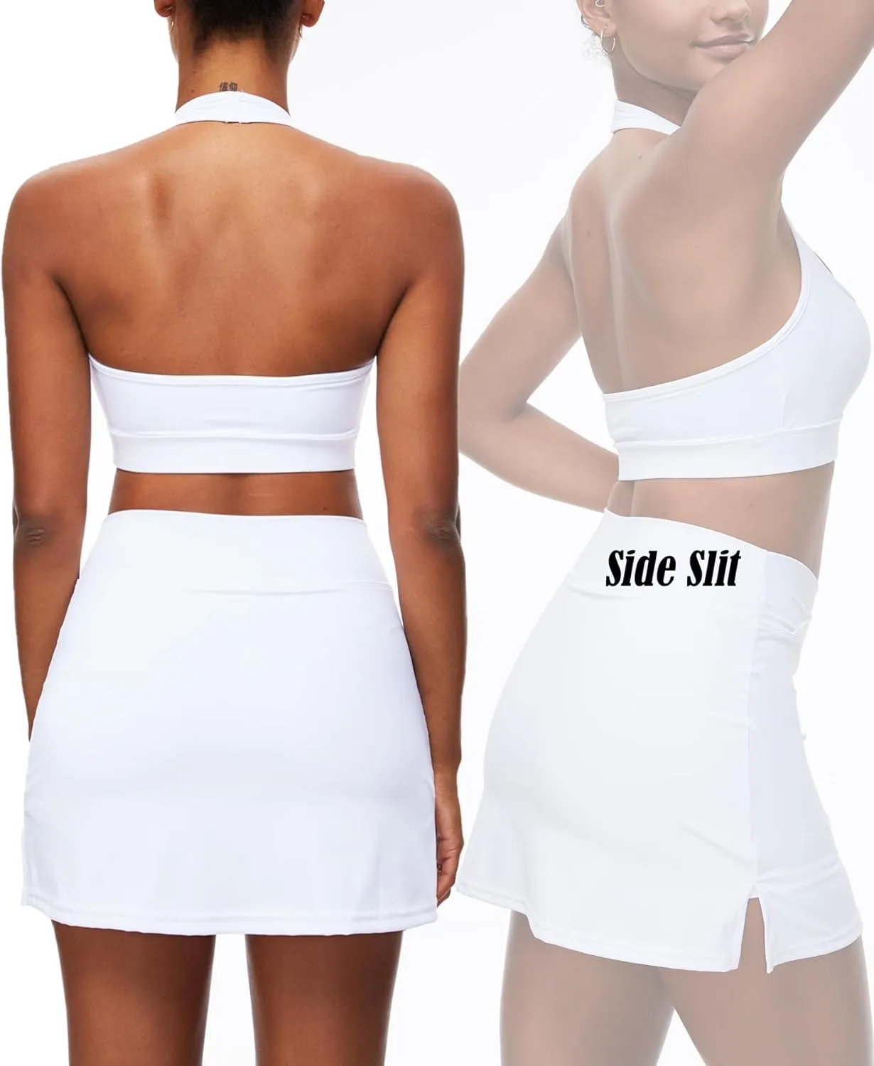 Navneet Women Tennis Skirts with Shorts High Waisted Golf Skirts Athletic Skorts Bodycon Pickleball Skirt Workout Mini Skirt